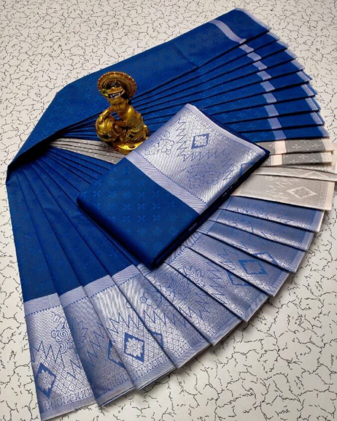 3D Embossed Soft Silk Saree