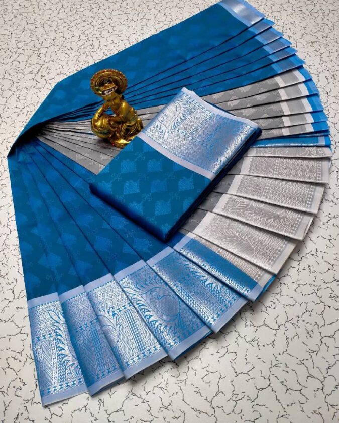 Embossed Soft Silk Saree