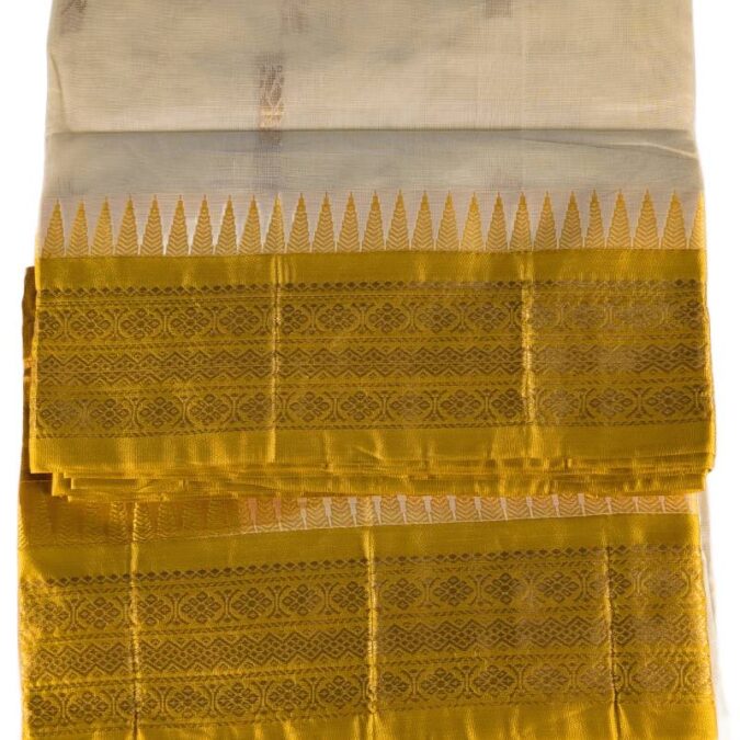 Pure Tusser Saree with Hand based Work_1