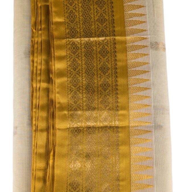 Pure Tusser Saree With Hand Based Work_3