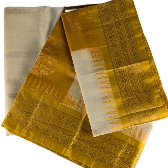 Pure Tusser Saree With Hand Based Work_4