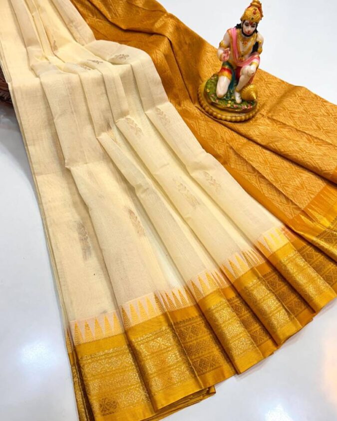 Pure Tusser Saree with Hand based Work