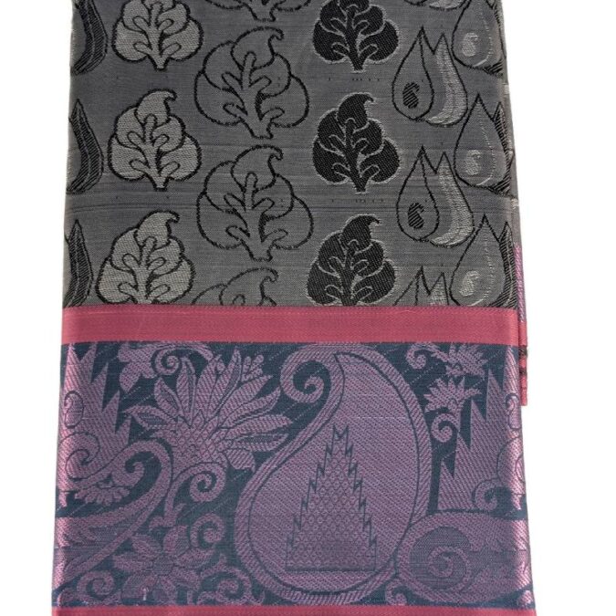 Soft Silk Saree Grey Color_3