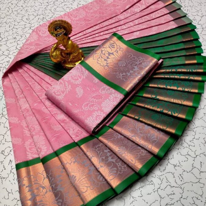 soft silk Saree Pink Color
